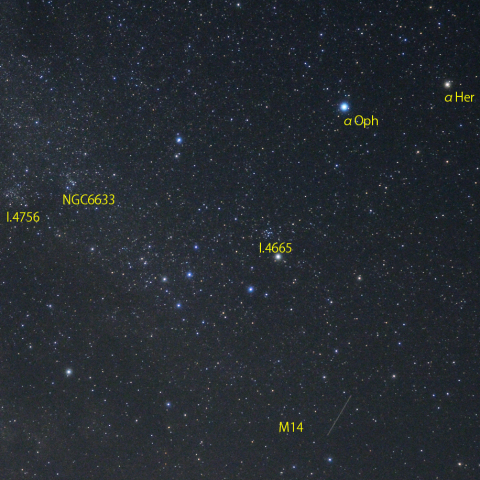へびつかい座～へび(尾)座の星団