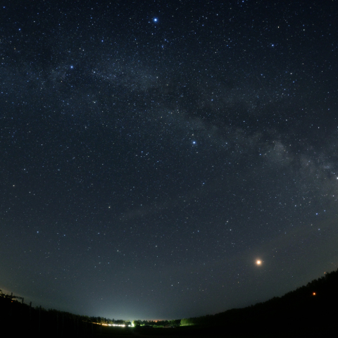 昇る火星と天の川