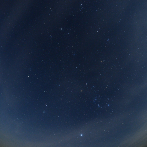 冬の大六角形と流星-1