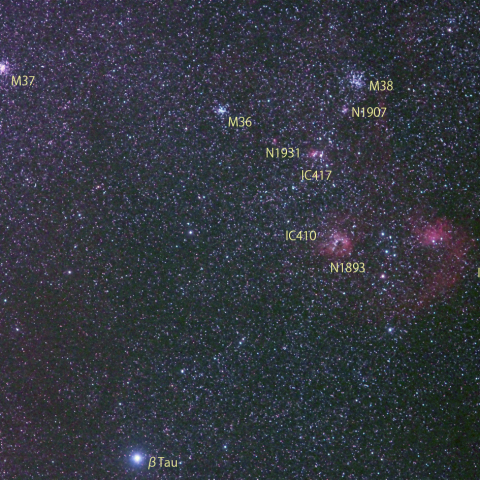 ぎょしゃ座の星雲星団