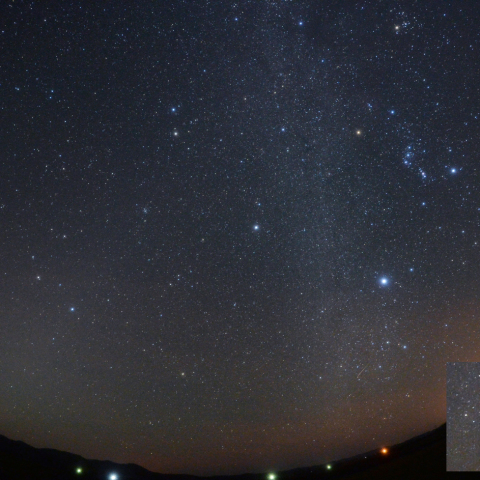 冬の星座と流星