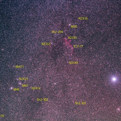おおいぬ座～とも座の星雲星団(その1)