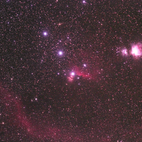 オリオン座三つ星周辺