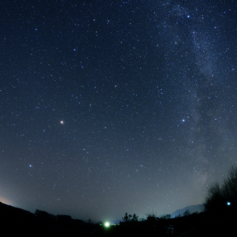 西天の天の川と黄道光