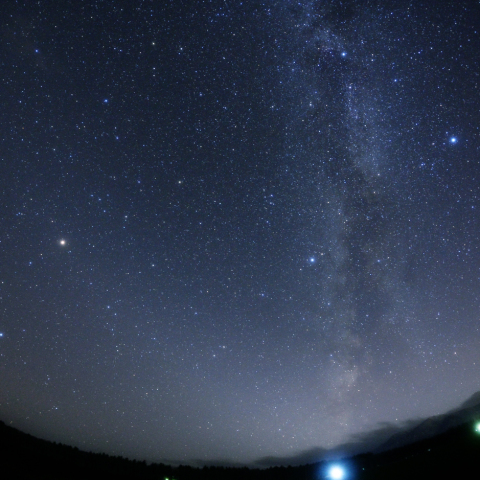 西天の天の川と黄道光
