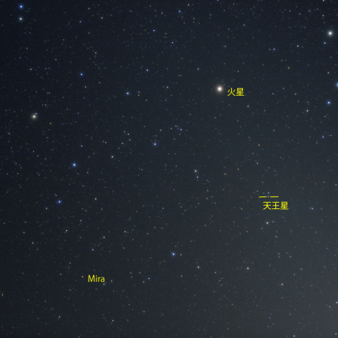 火星・天王星と変光星ミラ