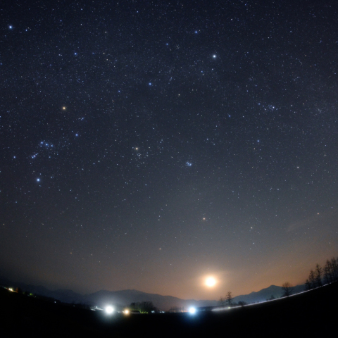 おぼろ月と天の川