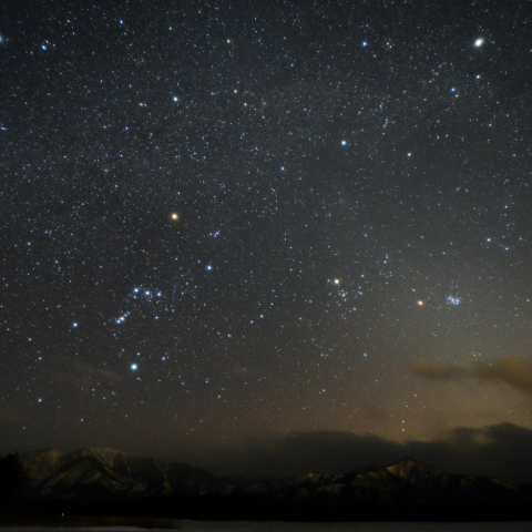 西天の黄道光と天の川