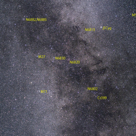 夏の小星座と星雲星団