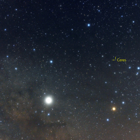 へびつかい座南部と準惑星ケレス