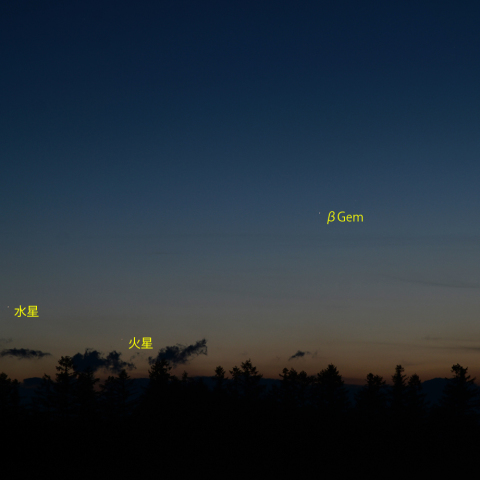 水星・火星と一等星