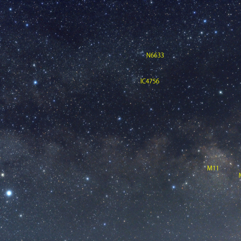 わし座付近の天の川