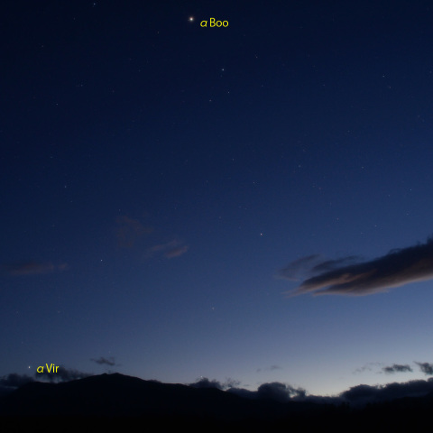 沈む春の大三角