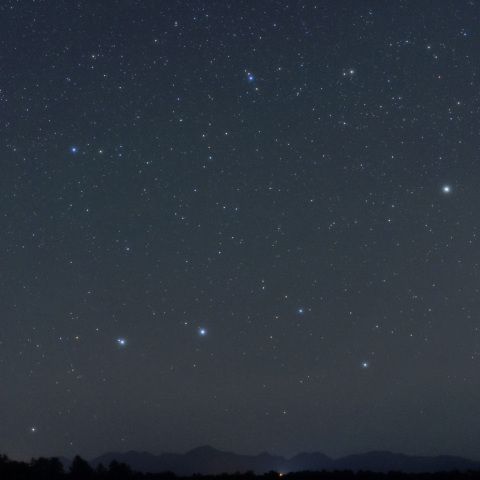 然別の山々と北斗七星