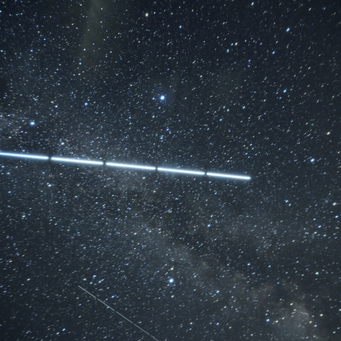 夏の大三角とISS