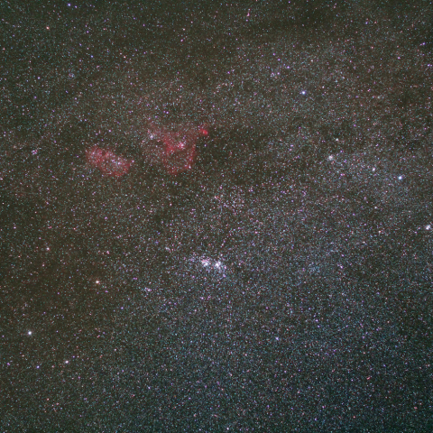 二重星団周辺の天の川