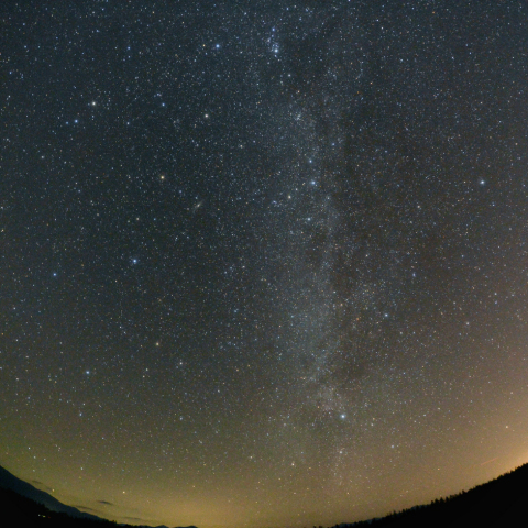 秋の天の川と流星