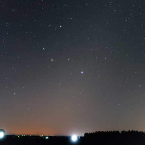 昇るしし座と黄道光