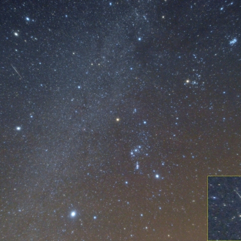 冬の星座と流星