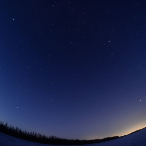 初冬の宵の北天