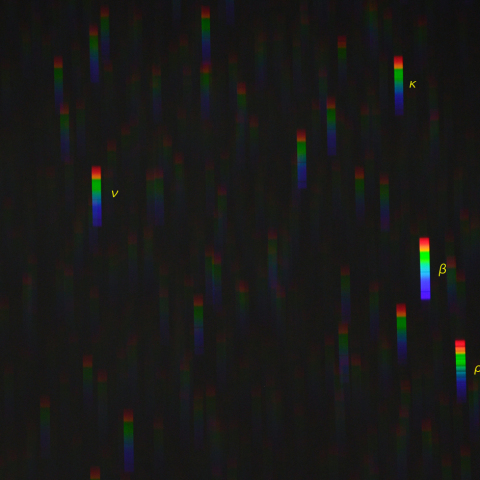 ペルセウス座中南部のスペクトル