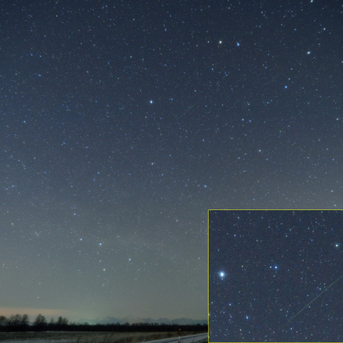 こぐま座をかすめる流星