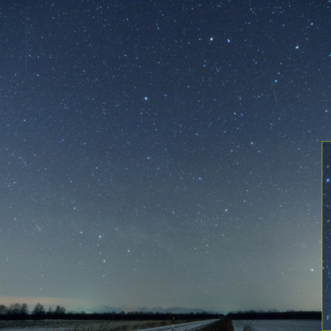 りゅう座をかすめる流星