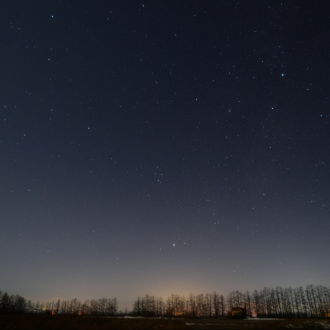 沈む夏の大三角と金星
