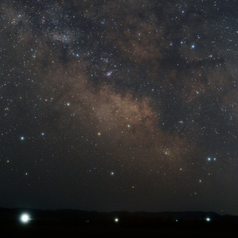 昇る天の川中心部