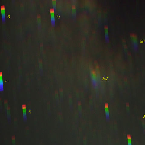 いて座南西部のスペクトル