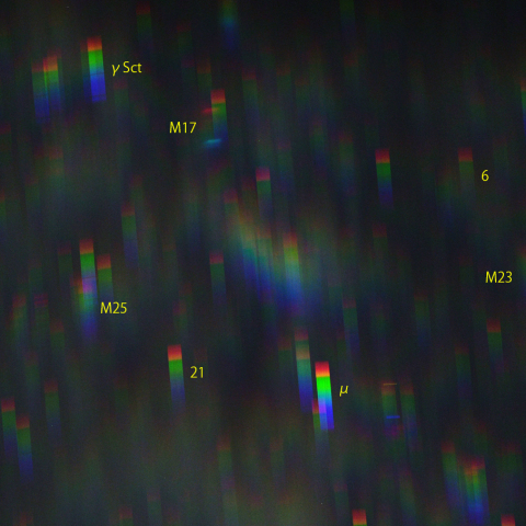 いて座北西部のスペクトル