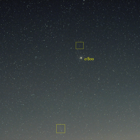 ネオワイズ彗星とレモン彗星 (8月16日)