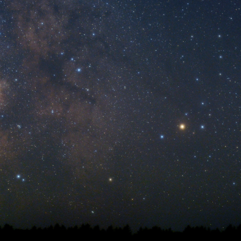 西に傾いたさそり座