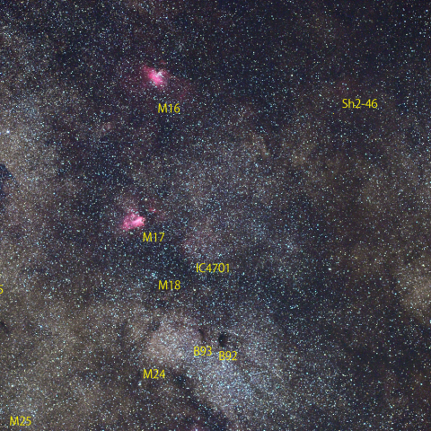 いて座北部の星雲星団