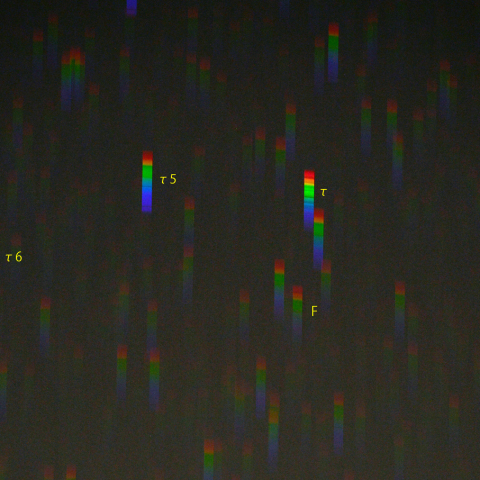 エリダヌス座τ付近のスペクトル