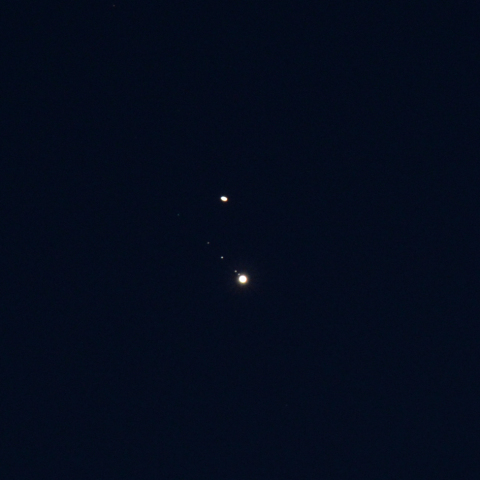 木星と土星の接近 (12月20日)