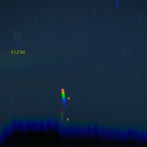 ほうおう座主要部のスペクトル