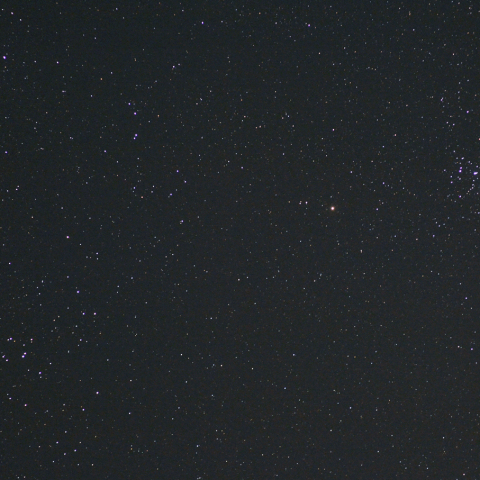火星と2星団 (3月9日)
