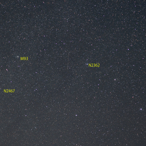 とも座～おおいぬ座の星団