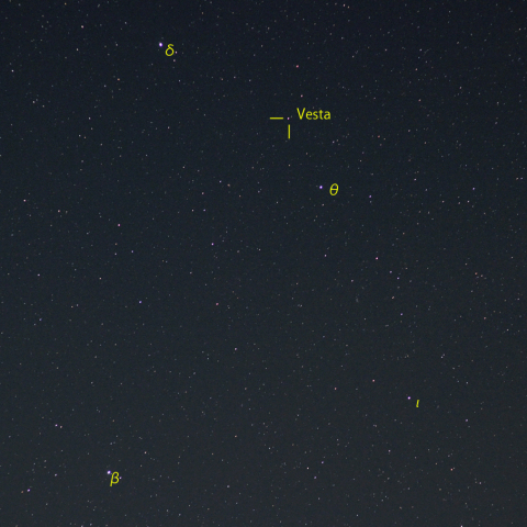 しし座尾部と小惑星ベスタ