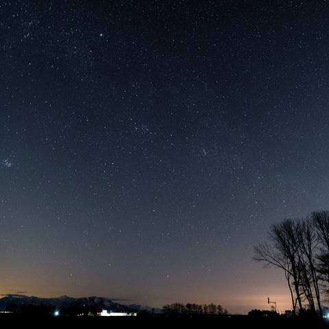 沈む秋の星座と黄道光