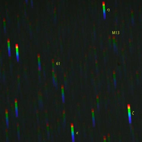 ヘルクレス座北部のスペクトル