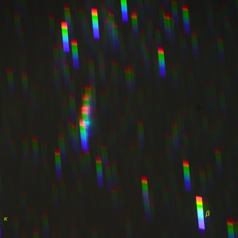 オリオン座南部のスペクトル