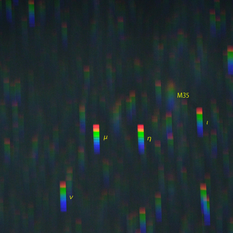 ふたご座の足下のスペクトル