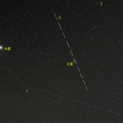 やぎ座を行く木星・土星と人工天体