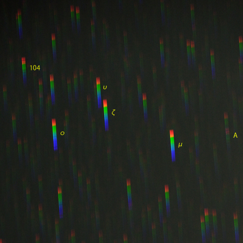 ヘルクレス座東部のスペクトル