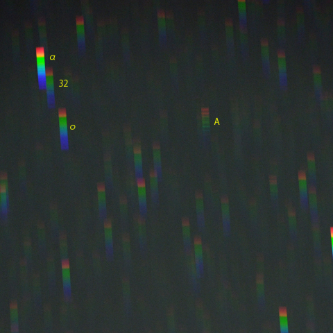 みずがめ座北西部のスペクトル