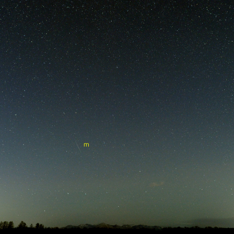 りゅう座をかすめる流星
