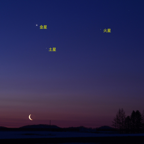 月と惑星の接近 (22-03-29)