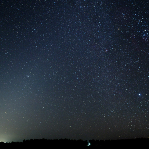 昇る冬の星座と黄道光